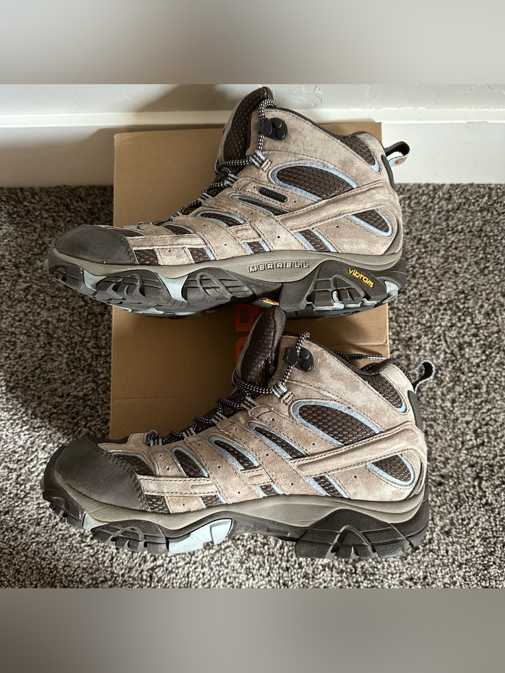 Women's BRINDLE Merrell Moab 2 Mid Waterproof Hiking Shoes Size 9 - Picture 5 of 15